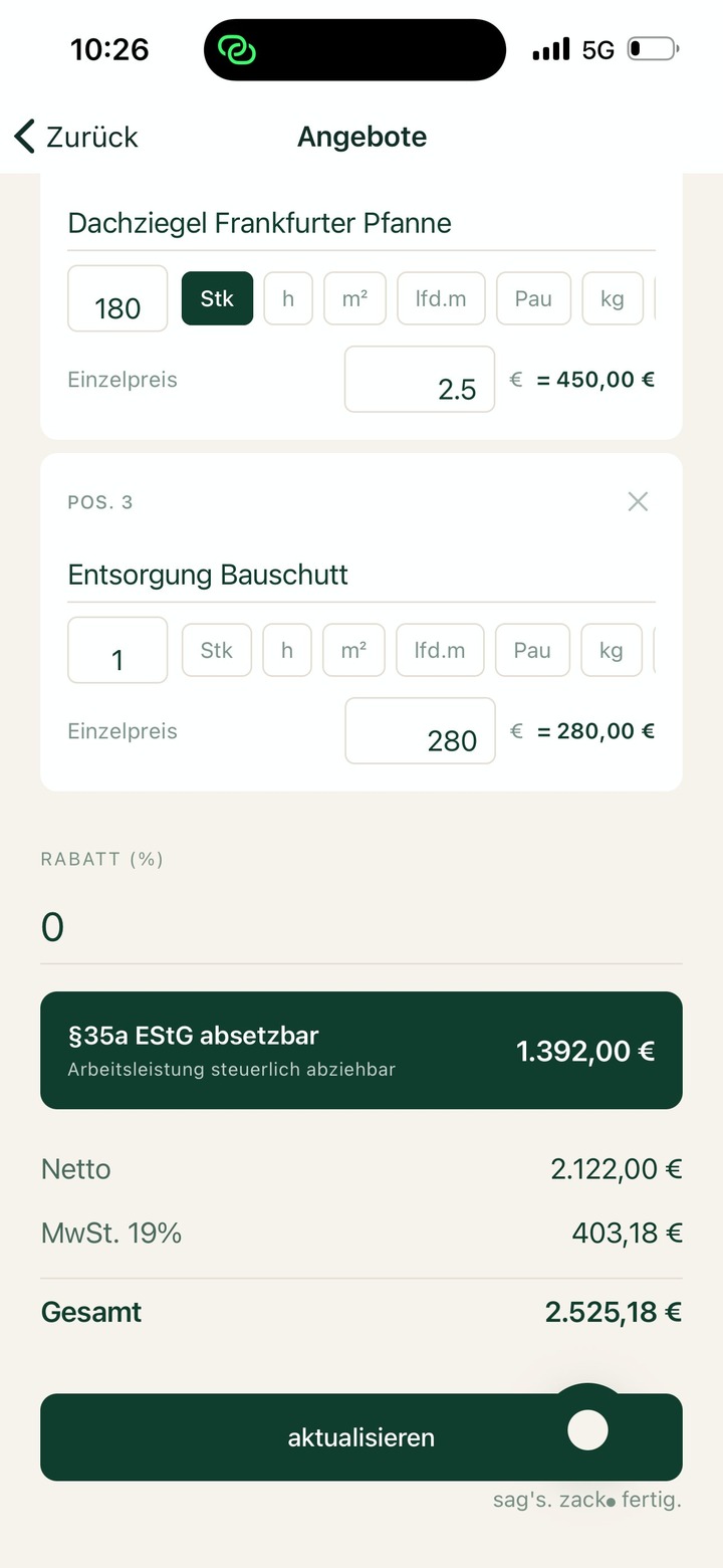 zack● — §35a EStG automatisch getrennt